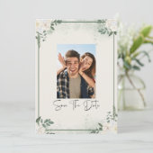 Greenery Photo Save The Date Invitation 招待状 (スタンド正面)