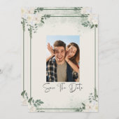 Greenery Photo Save The Date Invitation 招待状 (正面/裏面)