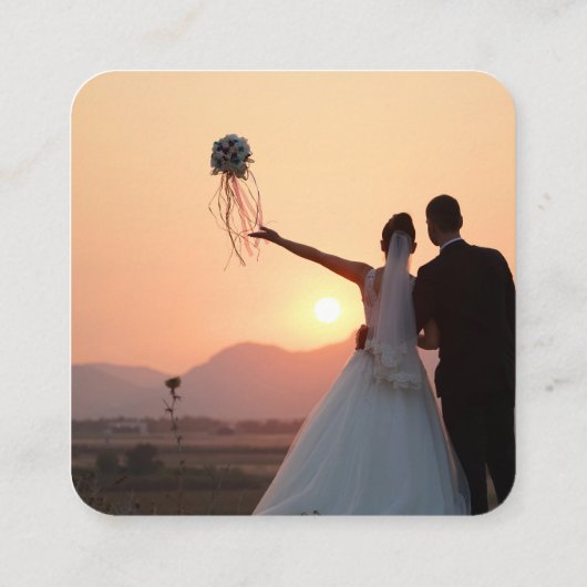 Greenery QRコードフォトRSVPエンクロージャ招待状 エンクロージャーカード (裏面)