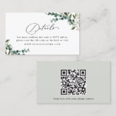 Greenery QR Code Wedding Details Enclosure Card 名刺 (正面/裏面)