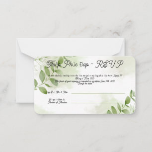 Greenery R.S.V.Pベトナム結婚語カード ノートカード