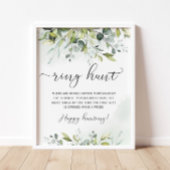 Greenery ring hunt bridal shower game ポスター