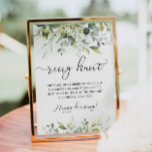 Greenery ring hunt bridal shower game ポスター<br><div class="desc">Eucalyptus Ring hunt bridal shower game.
Matching items available.</div>