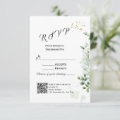 Greenery RSVPカーモダンド招待状 出欠カード (スタンド正面)