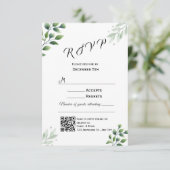 Greenery RSVPカーモダンド招待状 出欠カード (スタンド正面)