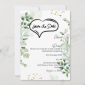Greenery Rustic Save The Date Invitation 招待状 (正面)