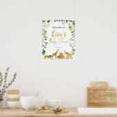 Greenery Safari Baby Shower welcome sign ポスター (キッチン)