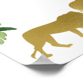 Greenery Safari Baby Shower welcome sign ポスター (角)