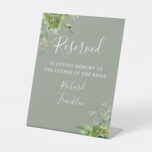 Greenery Sage Green Memoryは結婚の 台座サイン (正面)