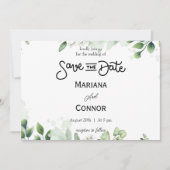 Greenery Save The Dateミニマル招待状 招待状 (正面)