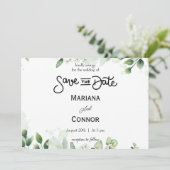 Greenery Save The Dateミニマル招待状 招待状 (スタンド正面)