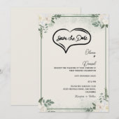 Greenery Save The Date素朴招待状 招待状 (正面/裏面)