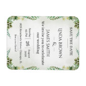 Greenery Save the Date Wedding Invitation – Elegan マグネット (横)