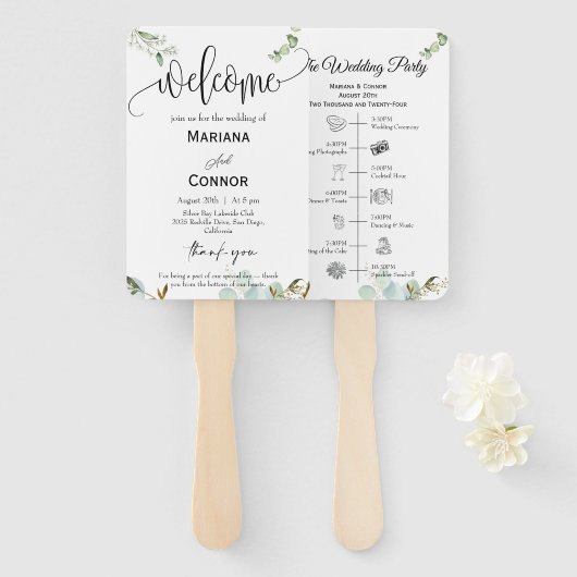 Greenery Script Timeline Program Invitation ハンドファン (正面&裏面)