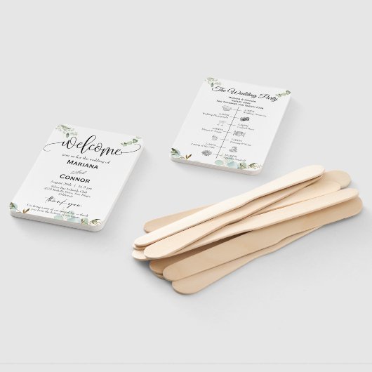 Greenery Script Timeline Program Invitation ハンドファン (組立なし)