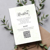 Greenery Script Wedding QR Code Reception Card エンクロージャーカード