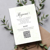Greenery Script Wedding QR Code RSVP Card エンクロージャーカード