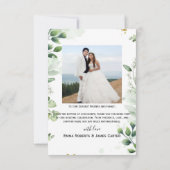 Greenery Simple Script Wedding Thank You Card サンキューカード (裏面)