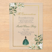 Greenery Spanish Quinceanera  アクリル招待状 (正面)