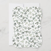 Greenery Squarelett、花束の水の色の緑 招待状 (裏面)