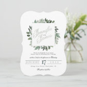 Greenery Squarelett、花束の水の色の緑 招待状 (スタンド正面)