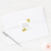 Greenery Sunflower 結婚's Thank You スクエアシール (封筒)