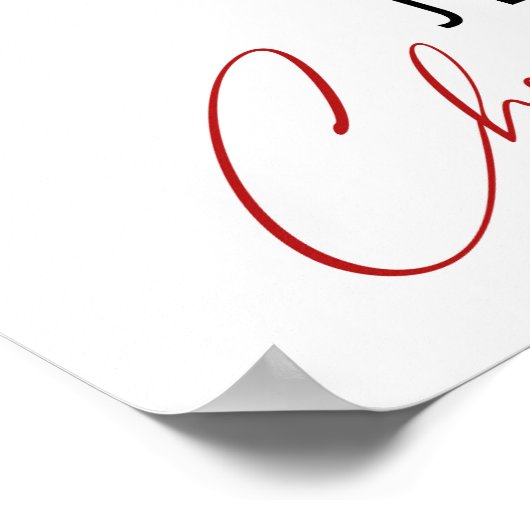 Greenery watercolor Christmas poster ポスター (角)