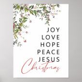 Greenery watercolor Christmas poster ポスター (正面)