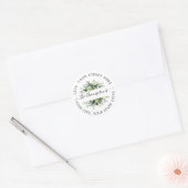 Greenery watercolor floral Classic Round Sticker ラウンドシール (封筒)