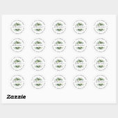 Greenery watercolor floral Classic Round Sticker ラウンドシール (シート)