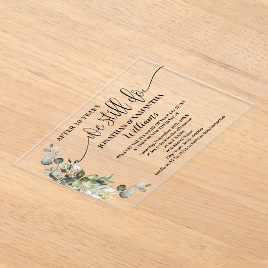 Greenery We still do Wedding Anniversary アクリル招待状 (レイダウン)