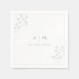 Greenery Wedding スタンダードカクテルナプキン