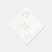 Greenery Wedding スタンダードカクテルナプキン (角)