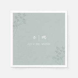 Greenery Wedding スタンダードカクテルナプキン