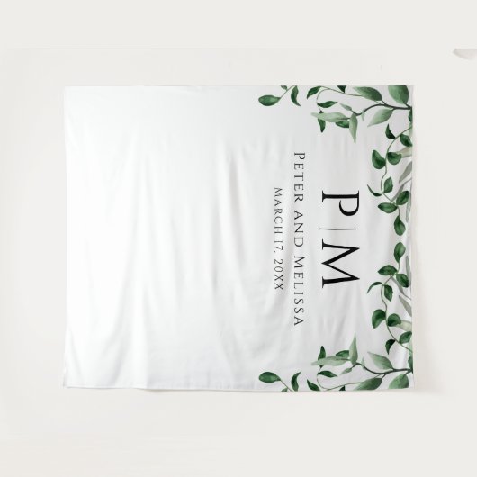 Greenery Wedding Backdrop タペストリー (正面(横))