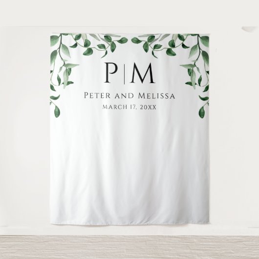 Greenery Wedding Backdrop タペストリー (正面)