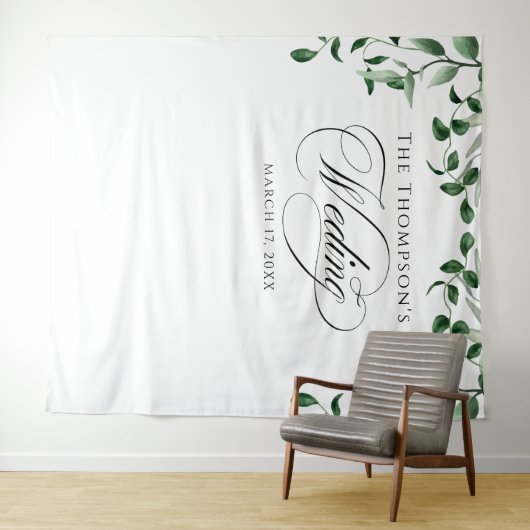Greenery Wedding Backdrop タペストリー (インサイチュ(横))