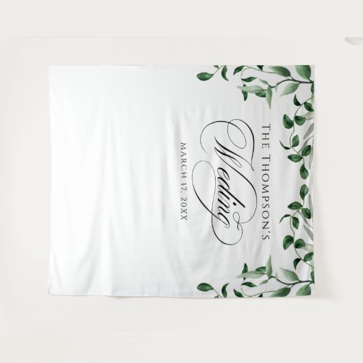Greenery Wedding Backdrop タペストリー (正面(横))