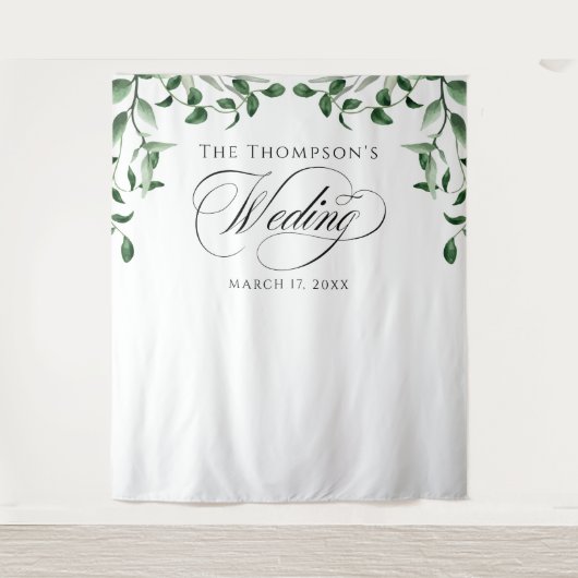 Greenery Wedding Backdrop タペストリー (正面)