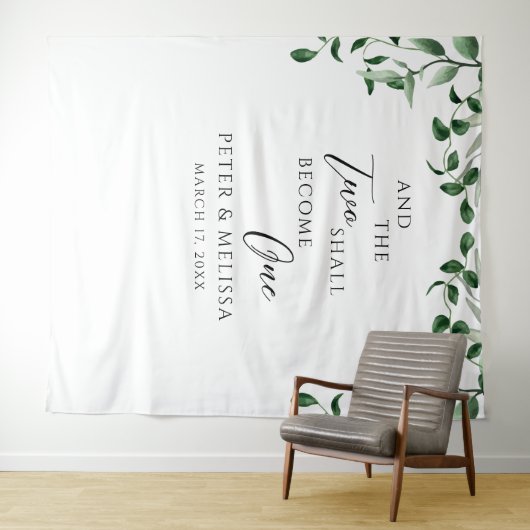 Greenery Wedding Backdrop タペストリー (インサイチュ(横))