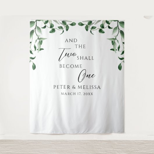 Greenery Wedding Backdrop タペストリー (正面)