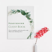 Greenery Wedding Guest Book Poster ポスター