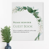 Greenery Wedding Guest Book Poster ポスター
