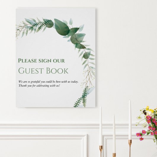 Greenery Wedding Guest Book Poster ポスター