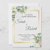 Greenery Wedding Invitation Botanical Minimalist 招待状 (正面)