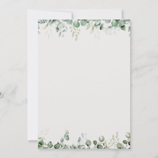 Greenery Wedding Invitation Botanical Minimalist 招待状 (裏面)