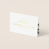 Greenery Wedding Menu Choice Place Cards 箔カード (正面)