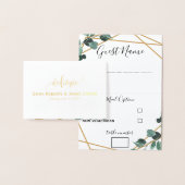 Greenery Wedding Menu Choice Place Cards 箔カード (ディスプレー)