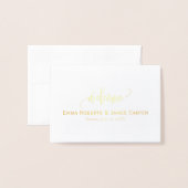 Greenery Wedding Menu Choice Place Cards 箔カード (封筒付き正面)