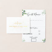 Greenery Wedding Menu Choice Place Cards 箔カード (ディスプレー)